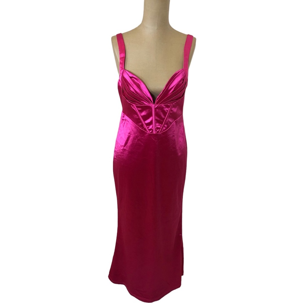 NWT Hello Molly Pink Satin Long Maxi Dress Size US 6